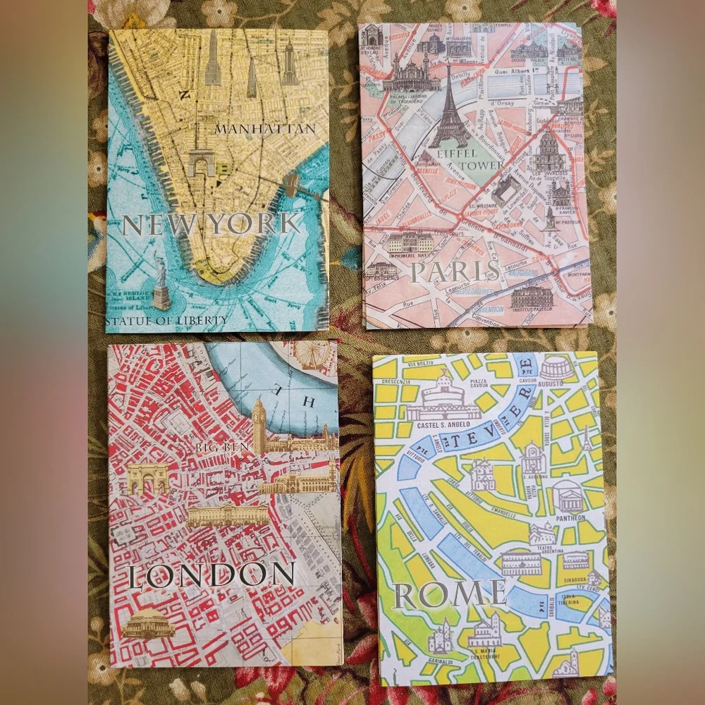 Travel Greeting Cards New York Paris London Rome (10ct) ~ Frameworthy!